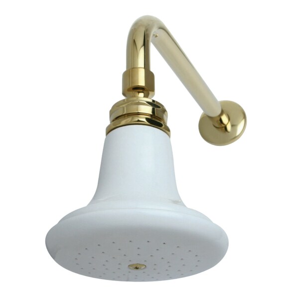 Shower Head, Polished Brass, Wall Mount